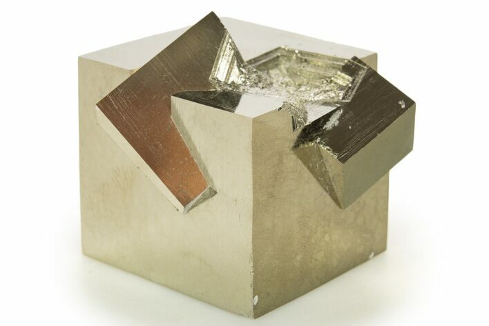 Shiny, Natural Pyrite Cube Cluster - Navajun, Spain #337903